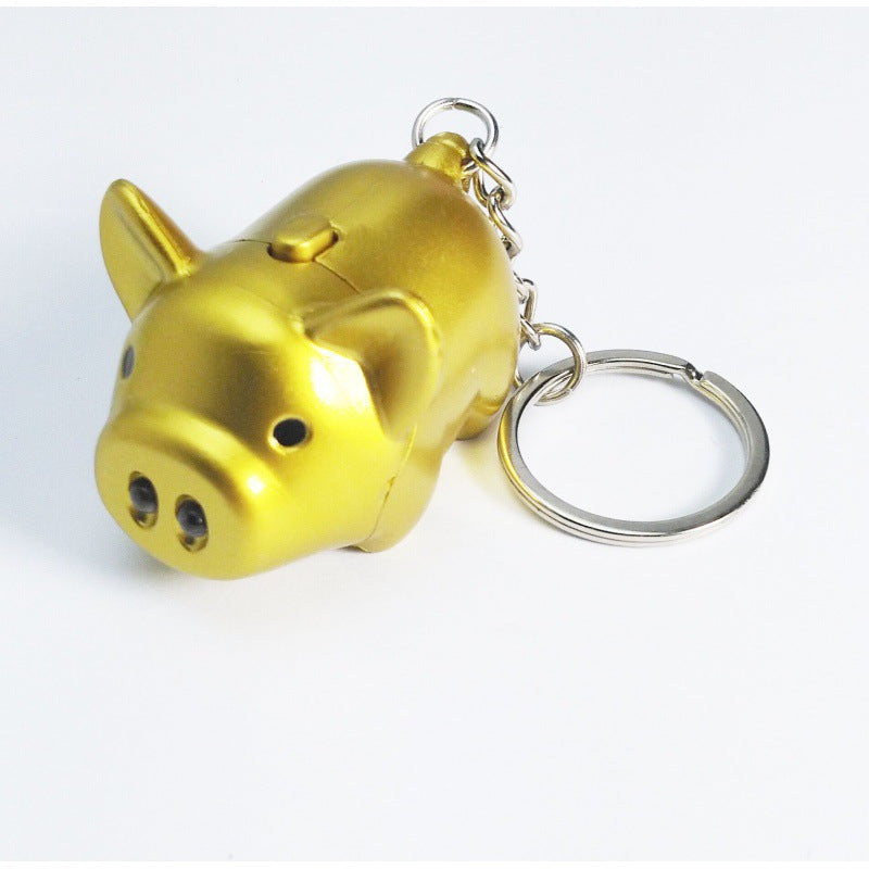 Caricatura al por mayor Cartoon Piggy LED e iluminación de llavero